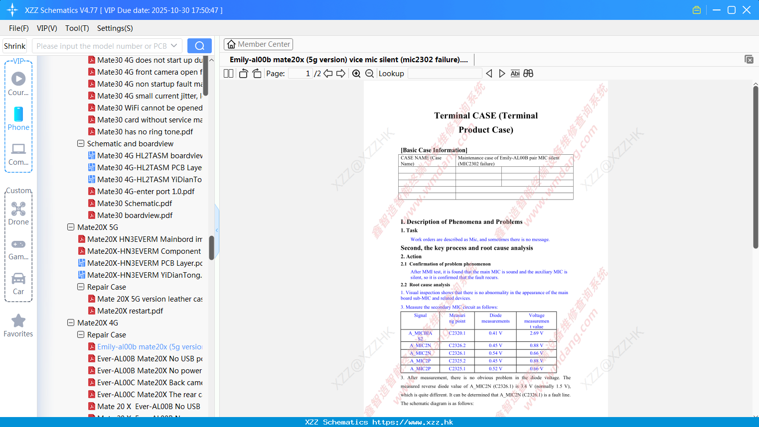 Huawei Emily-al00b Mate20x (5g Version) Vice Mic Silent (mic2302 Failure)